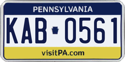 PA license plate KAB0561
