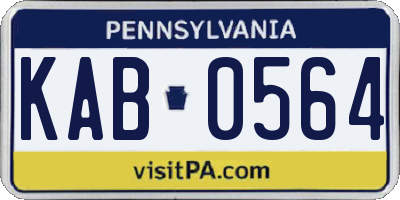 PA license plate KAB0564