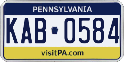 PA license plate KAB0584