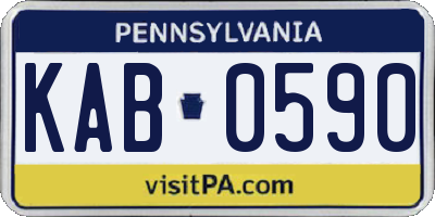 PA license plate KAB0590