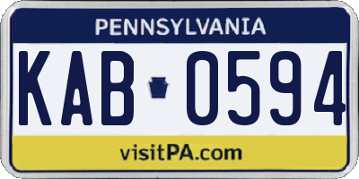 PA license plate KAB0594