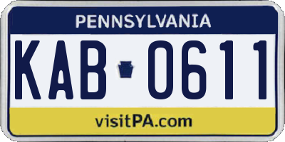 PA license plate KAB0611