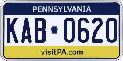 PA license plate KAB0620