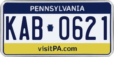 PA license plate KAB0621
