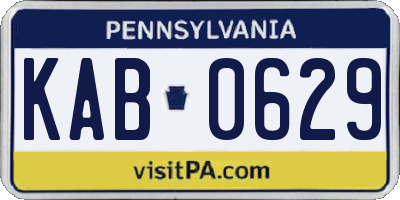 PA license plate KAB0629