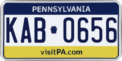 PA license plate KAB0656