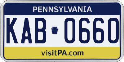 PA license plate KAB0660