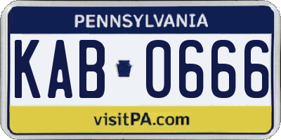 PA license plate KAB0666