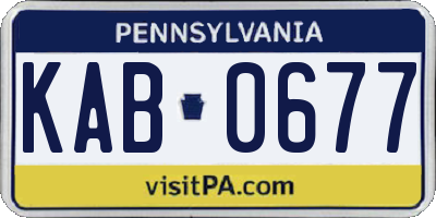PA license plate KAB0677
