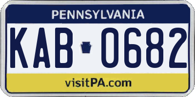 PA license plate KAB0682