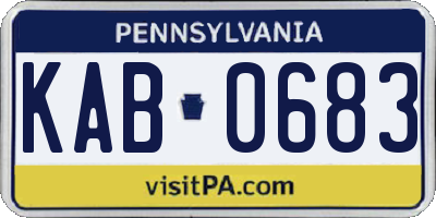 PA license plate KAB0683