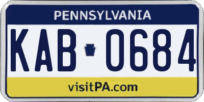 PA license plate KAB0684