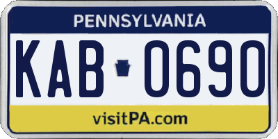 PA license plate KAB0690