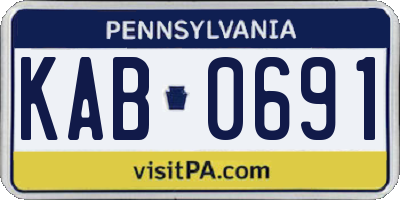 PA license plate KAB0691