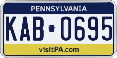 PA license plate KAB0695