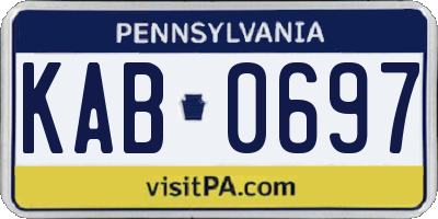 PA license plate KAB0697