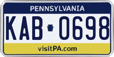 PA license plate KAB0698