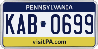 PA license plate KAB0699