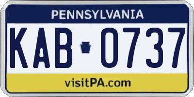 PA license plate KAB0737