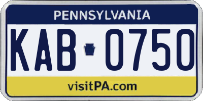 PA license plate KAB0750