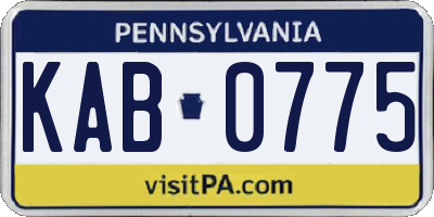 PA license plate KAB0775