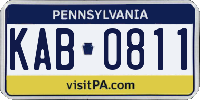 PA license plate KAB0811