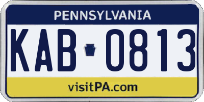 PA license plate KAB0813