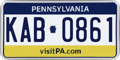 PA license plate KAB0861