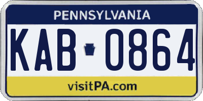 PA license plate KAB0864
