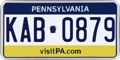 PA license plate KAB0879