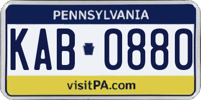 PA license plate KAB0880