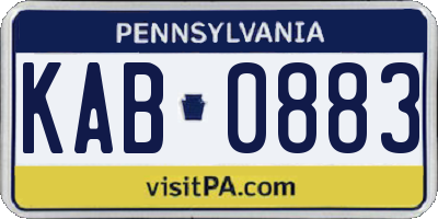 PA license plate KAB0883
