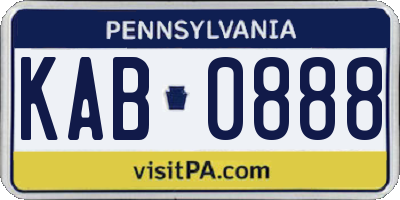 PA license plate KAB0888