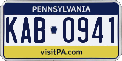 PA license plate KAB0941