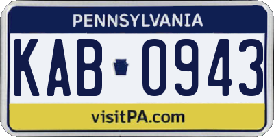 PA license plate KAB0943