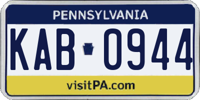 PA license plate KAB0944