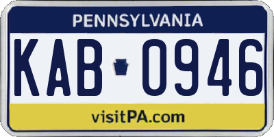PA license plate KAB0946