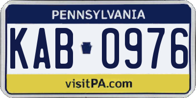 PA license plate KAB0976