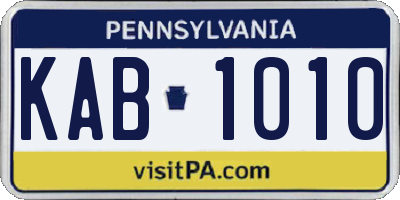 PA license plate KAB1010