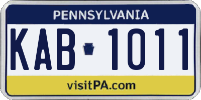 PA license plate KAB1011