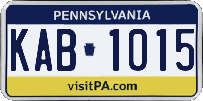 PA license plate KAB1015