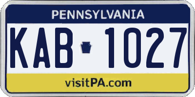 PA license plate KAB1027