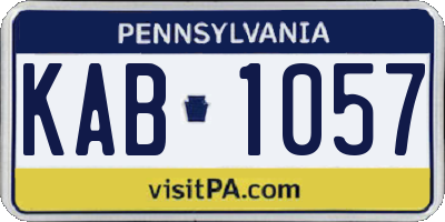 PA license plate KAB1057