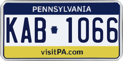 PA license plate KAB1066