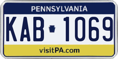 PA license plate KAB1069