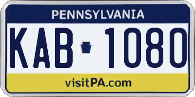 PA license plate KAB1080