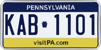PA license plate KAB1101