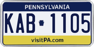 PA license plate KAB1105
