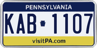 PA license plate KAB1107