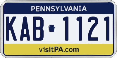 PA license plate KAB1121